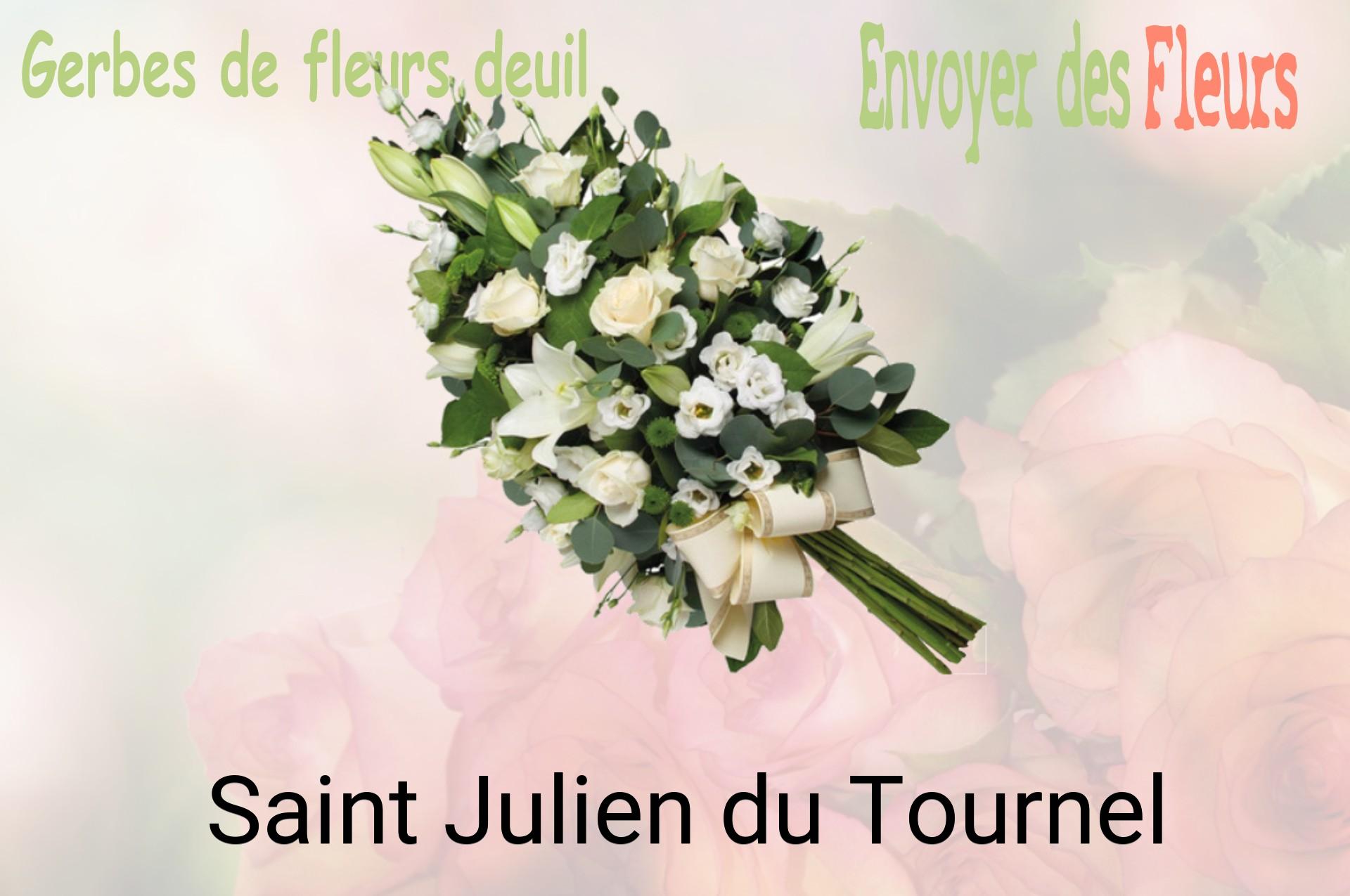 Gerbe de fleurs de deuil livrée à Saint-Julien-du-Tournel